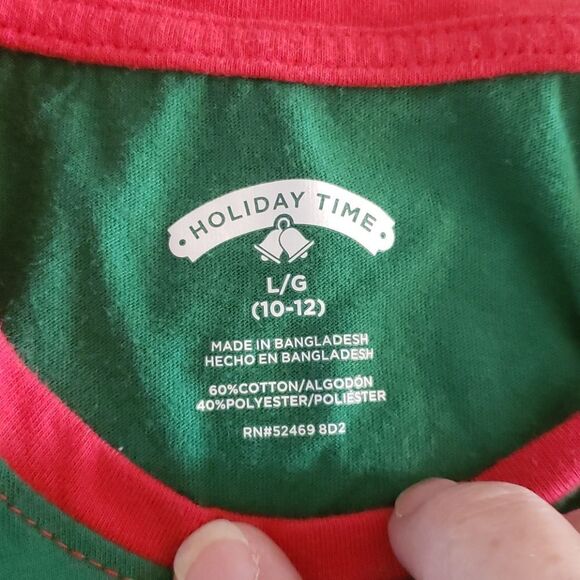 Cute Holiday Time Reindeer Joy Girls Top Sz L - Picture 4 of 5